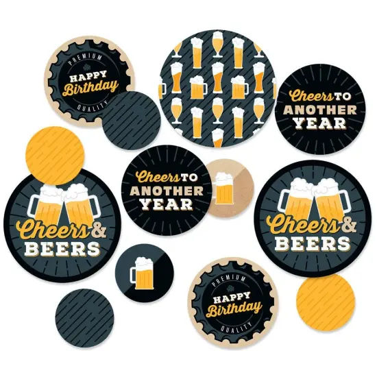 Big Dot of Happiness Cheers and Beers Happy Birthday - Birthday Party Giant Circle Confetti - Party Decorations - Large Confetti 27 Count {1}