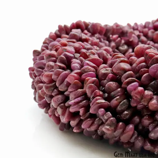Ruby Chip Beads, 34 Inch, Natural Chip Strands, Drilled Strung Nugget Beads, 3-7mm, Polished, GemMartUSA (CHRB-70001) {5}