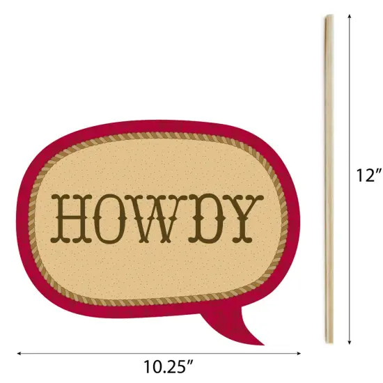 Big Dot of Happiness Little Cowboy - Western Photo Booth Props Kit - 20 Count {7}