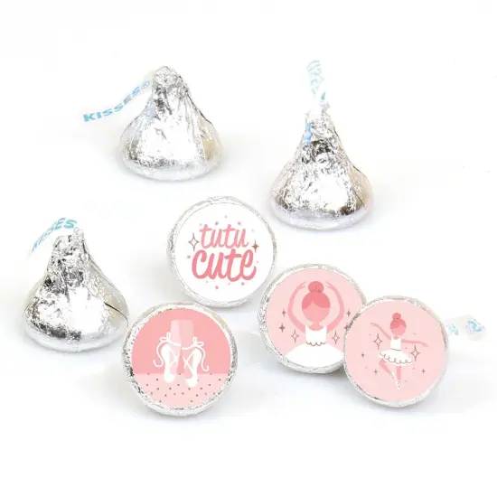 Big Dot of Happiness Tutu Cute Ballerina - Ballet Birthday or Baby Shower Round Candy Sticker Favors - Labels Fits Chocolate Candy (1 sheet of 108) {1}