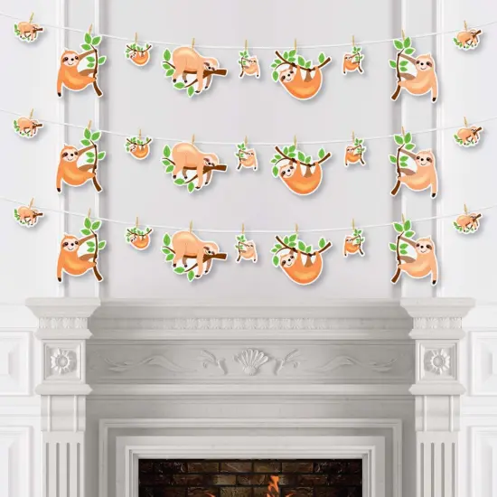 Big Dot of Happiness Let's Hang - Sloth - Baby Shower or Birthday Party DIY Decorations - Clothespin Garland Banner - 44 Pieces {4}