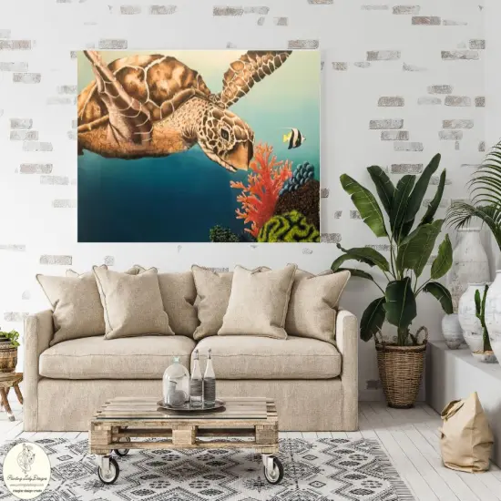 Into the Reef -Adorable Sea TurtleArt paper for Decoupage and Mixed Media {1}