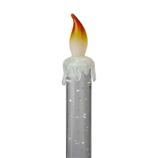 Northlight LED Glittered Flameless Christmas Candle - 9.25" Clear {3}