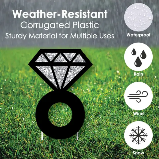 Big Dot of Happiness Omg, You're Getting Married - Yard Sign and Outdoor Lawn Decorations - Engagement Party Yard Signs - Set of 8 {4}