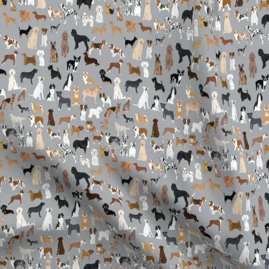 Various Fabrics by the Yard or Fat Quarter Dogs Watercolor Pets Animals Playroom Nursery Gray Custom Printed Fabric by Spoonflower {5}
