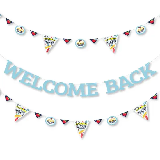 Big Dot of Happiness Back to School - First Day of School Classroom Letter Banner Decoration - 36 Banner Cutouts and Welcome Back Banner Letters {1}