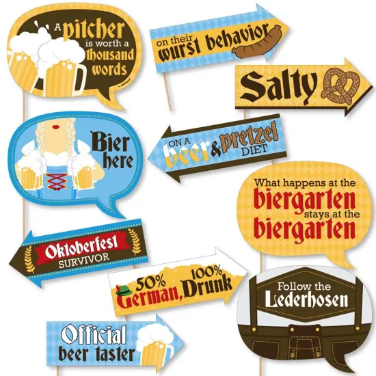Big Dot of Happiness Funny Oktoberfest - Beer Festival Photo Booth Props Kit - 10 Piece {1}