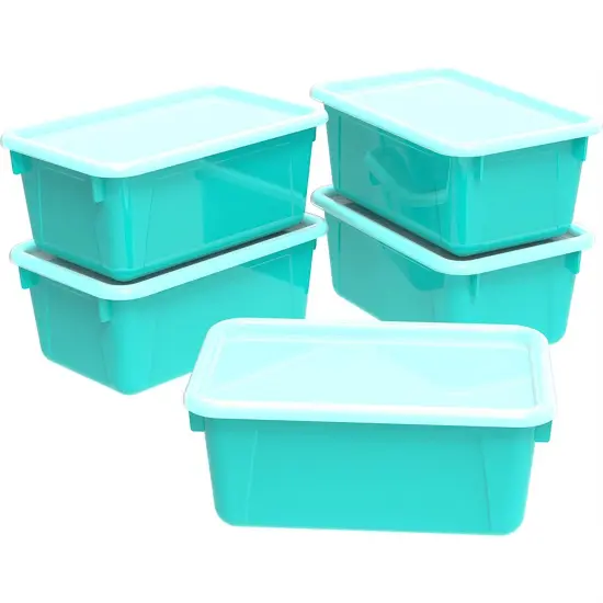 Small Cubby Bin, with Cover, Classroom Teal (Case of 5) {1}