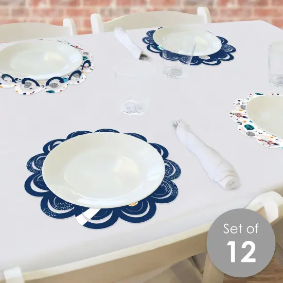 Big Dot of Happiness Blast Off to Outer Space Rocket Ship Baby Shower or Birthday Party Round Table Decorations - Paper Chargers Place Setting For 12 {3}