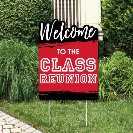 Big Dot of Happiness Reunited Red - Party Decorations - School Class Reunion Party Welcome Yard Sign {1}