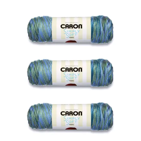 Caron Simply Soft Spring Brook Paints Yarn - 3 Pack of 141g/5oz - Acrylic - 4 Medium (Worsted) - 235 Yards - Knitting/Crochet {1}