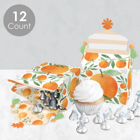 Big Dot of Happiness Little Clementine - Treat Box Party Favors - Orange Citrus Baby Shower or Birthday Party Goodie Gable Boxes - Set of 12 {4}