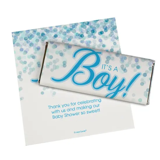 24ct It's a Boy Baby Shower Candy Party Favors Wrappers Only for Chocolate Bars by Just Candy {1}