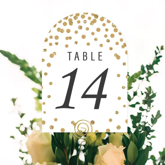 Big Dot of Happiness Gold Wedding - Wedding Receptions, Parties or Events Double-Sided 5 x 7 inches Cards - Table Numbers - 1-20 {6}