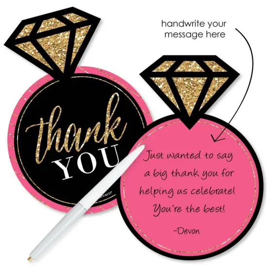 Big Dot of Happiness Girls Night Out - Shaped Thank You Cards - Bachelorette Party Thank You Note Cards with Envelopes - Set of 12 {3}