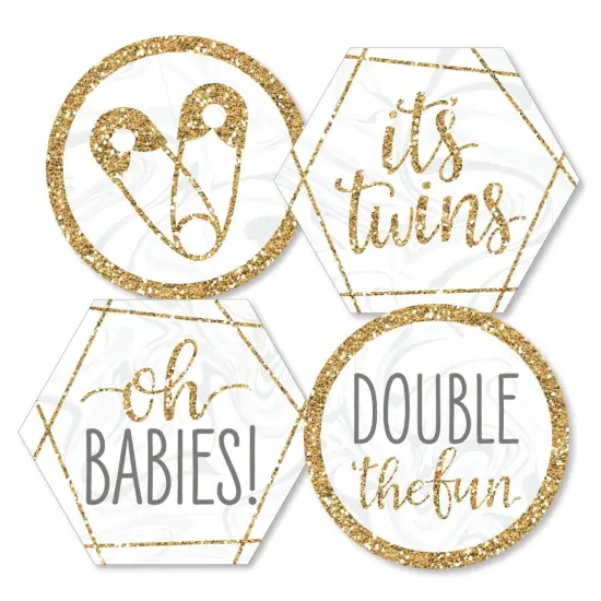 Big Dot of Happiness It's Twins - Decorations DIY Gold Twins Baby Shower Essentials - Set of 20 {3}