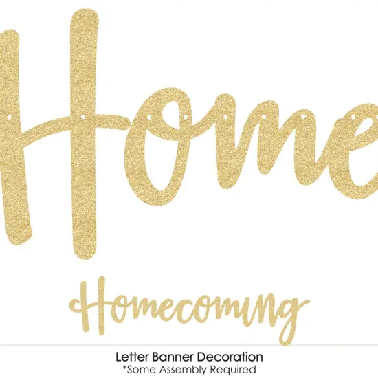 Big Dot of Happiness Hoco Dance - Homecoming Letter Banner Decoration - 36 Banner Cutouts and No-Mess Real Gold Glitter Homecoming Banner Letters {6}