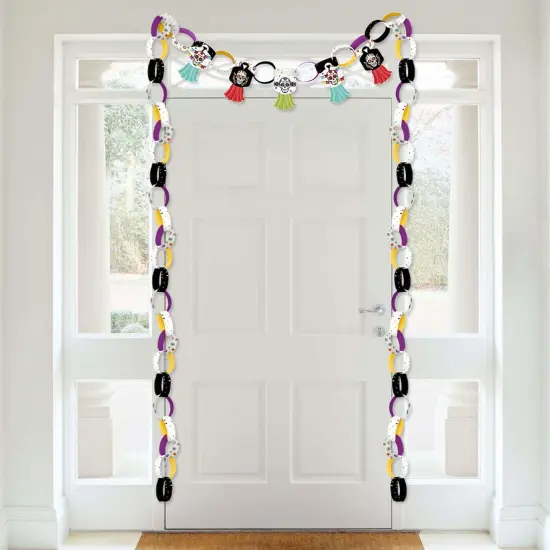 Big Dot of Happiness Day of the Dead - 90 Chain Links and 30 Paper Tassels Decoration Kit - Sugar Skull Party Paper Chains Garland - 21 feet {4}