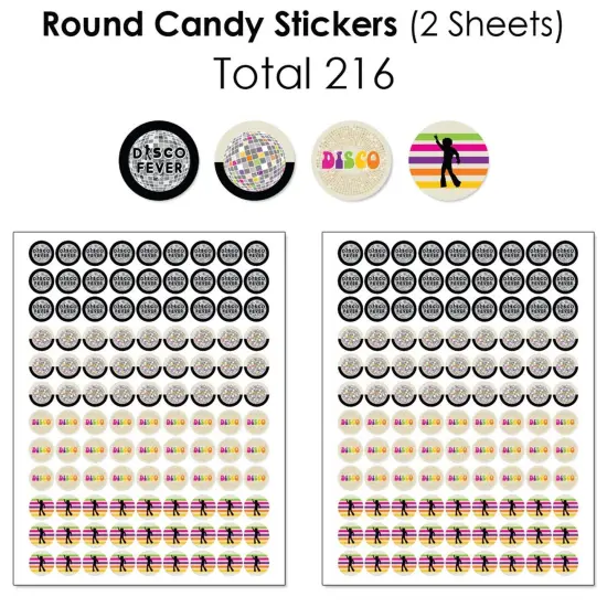 Big Dot of Happiness 70's Disco - 1970s Disco Fever Party Candy Favor Sticker Kit - 304 Pieces {6}