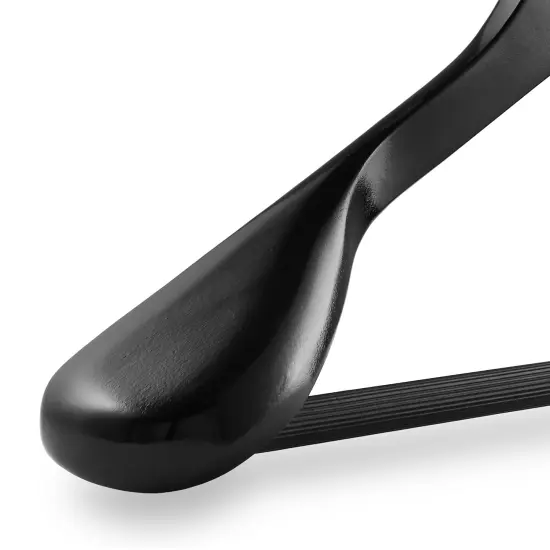 Casafield - 6 Wide Shoulder Wooden Suit Hangers - Premium Lotus Wood, Non-Slip Pant Bar & Chrome Swivel Hook for Dress Clothes, Coats, Jackets, Pants, Shirts, Skirts {3}