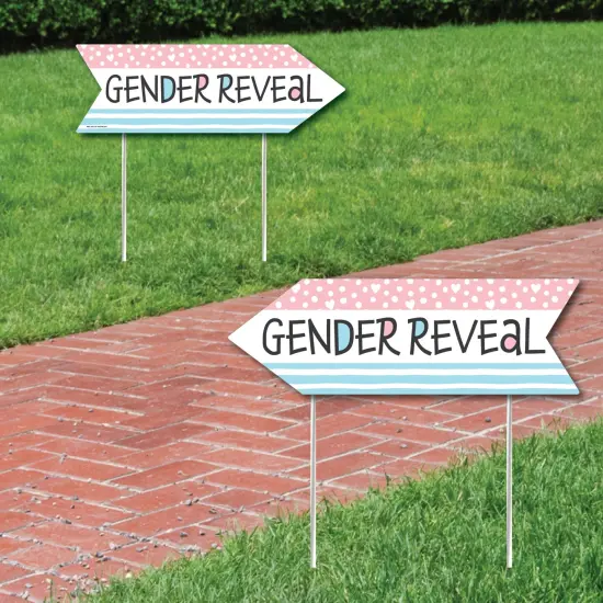 Big Dot of Happiness Baby Gender Reveal - Team Boy or Girl Party Sign Arrow - Double Sided Directional Yard Signs - Set of 2 {1}