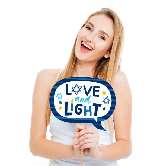 Big Dot of Happiness Hanukkah Menorah - Chanukah Holiday Party Photo Booth Props Kit - 20 Count {4}
