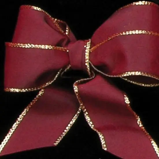 The Ribbon People Burgundy Red and Gold Taffeta Wired Craft Ribbon 1.5" x 27 Yards {1}