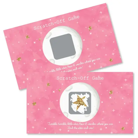 Big Dot of Happiness Pink Twinkle Twinkle Little Star - Baby Shower or Birthday Party Game Scratch Off Cards - 22 Count {1}