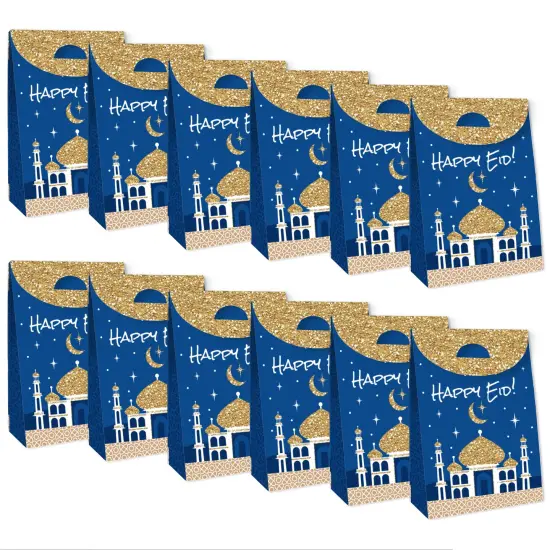 Big Dot of Happiness Eid Mubarak Gift Favor Bags - Happy Eid - Ramadan Party Goodie Boxes - Set of 12 {6}