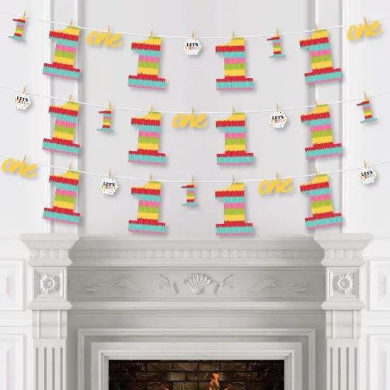 Big Dot of Happiness 1st Birthday Let's Fiesta - Fiesta First Birthday Party DIY Decorations - Clothespin Garland Banner - 44 Pieces {4}