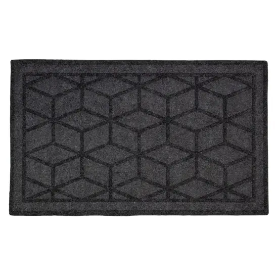 Northlight Gray Diamond Patterned Rectangular Coir Doormat 18" x 30" {1}