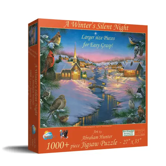 Sunsout A Winter's Silent NIght 1000 pc Large Pieces Christmas Jigsaw Puzzle 69609 {3}