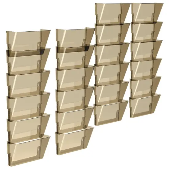 Storex Wall Files, 6-Pack, Letter, Smoke (Case of 4 packs) {1}