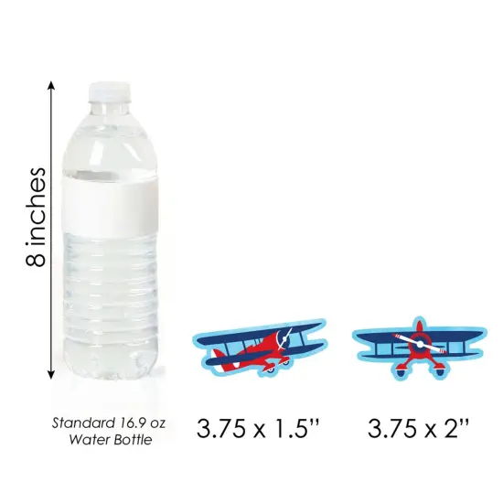 Big Dot of Happiness Taking Flight - Airplane - Shaped Vintage Plane Baby Shower or Birthday Party Cut-Outs - 24 Count {7}