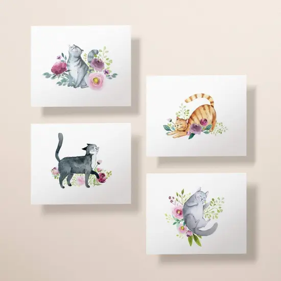 Twigs Paper - Assorted Cat Greeting Cards - Stationery Cards with Envelopes - Thank You Card - Blank Note Cards - Greeting Cards for All Occasions - Made in USA (5.5 x 4.25, Set of 12) {4}