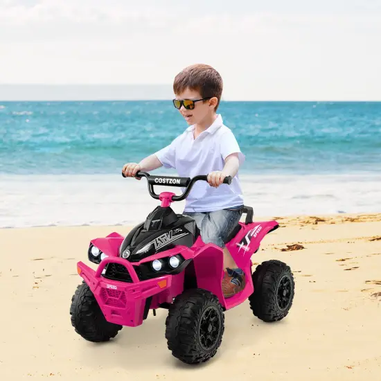 Costway 12V Battery Powered Kids Ride On ATV Electric 4-Wheeler Quad Car withMP3 & Light {3}