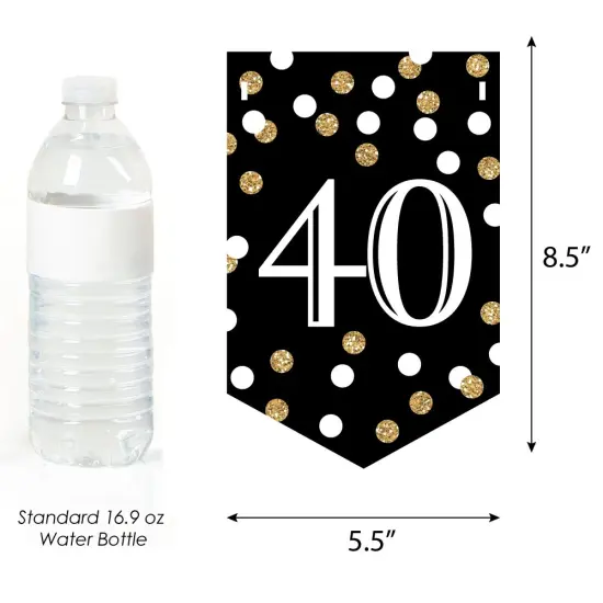 Big Dot of Happiness Adult 40th Birthday - Gold - Birthday Party Bunting Banner - Gold Party Decorations - Happy Birthday {3}