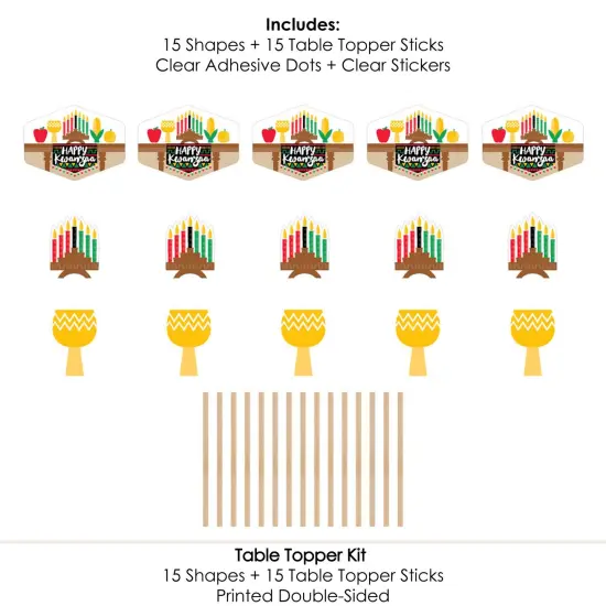 Big Dot of Happiness Happy Kwanzaa - Party Centerpiece Sticks - Table Toppers - Set of 15 {7}