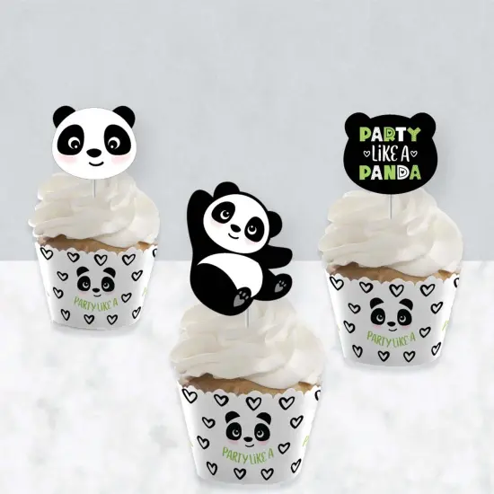 Big Dot of Happiness Party Like a Panda Bear - Cupcake Decoration - Baby Shower or Birthday Party Cupcake Wrappers and Treat Picks Kit - Set of 24 {4}