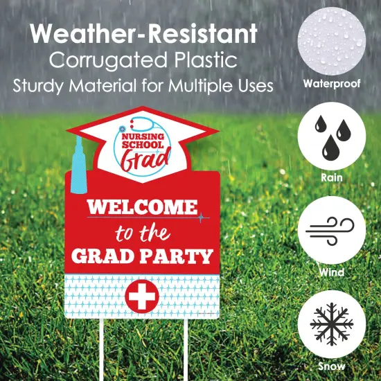 Big Dot of Happiness Nurse Graduation - Party Decorations - Medical Nursing Graduation Party Welcome Yard Sign {4}