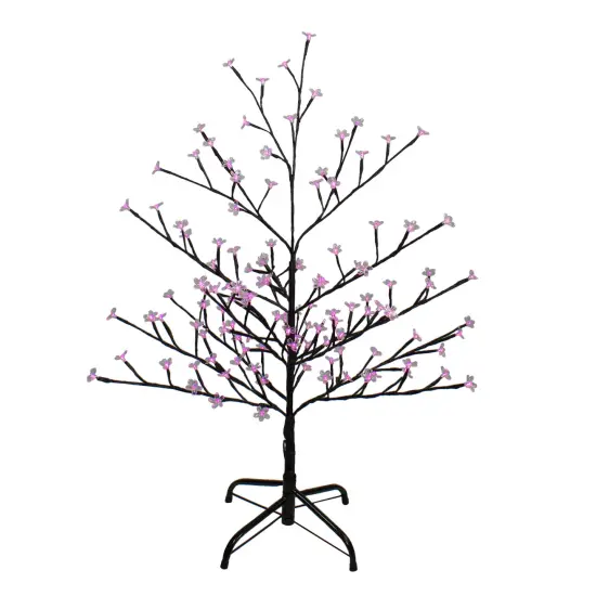 Northlight 4' Pre-Lit Sakura Cherry Blossom Flower Artificial Tree - Pink LED Lights {1}