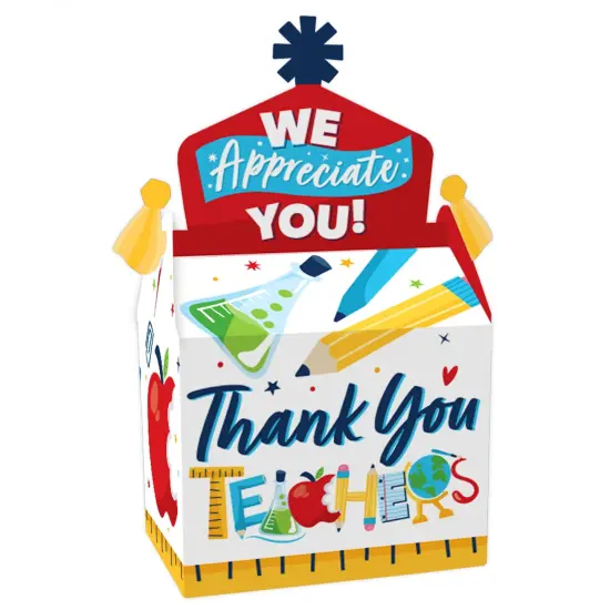 Big Dot of Happiness Thank You Teachers - Treat Box Party Favors - Teacher Appreciation Goodie Gable Boxes - Set of 12 {1}