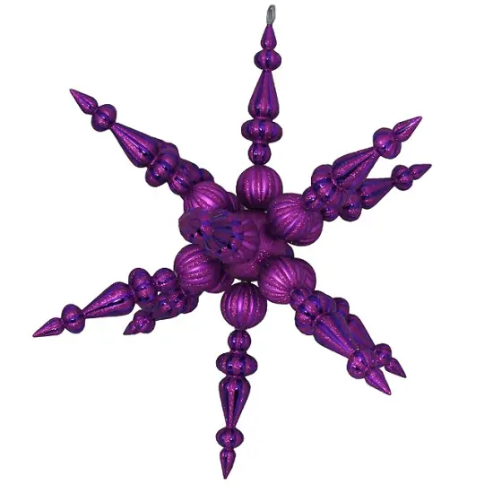 Vickerman Commercial Shatterproof 3-Finish Radical 3D Snowflake Christmas Ornament - 30" - Purple {1}