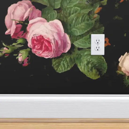 Peel & Stick Wallpaper 2FT Wide Moody Gothic Floral Vintage Garden English Roses Victorian Chintz Custom Removable Wallpaper by Spoonflower {4}