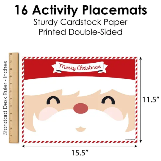 Big Dot of Happiness Jolly Santa Claus - Paper Christmas Party Coloring Sheets - Activity Placemats - Set of 16 {6}