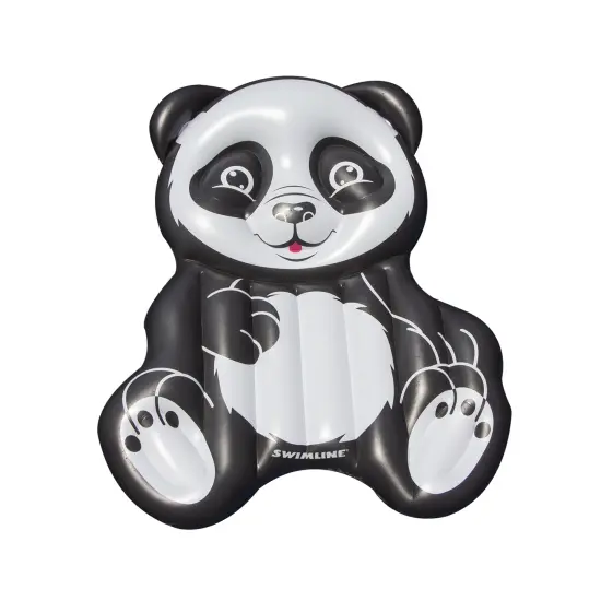 Swim Central 71" Black and White Inflatable Oversized Panda Swimming Pool Float {1}