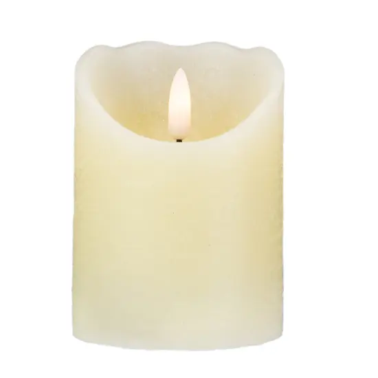 Northlight 4" Off White Flameless Battery Operated Flickering Wax LED Candle Ivory {1}
