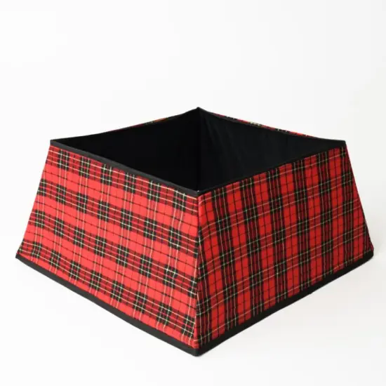 Northlight 19" Red and Black Plaid Square Christmas Tree Collar {1}