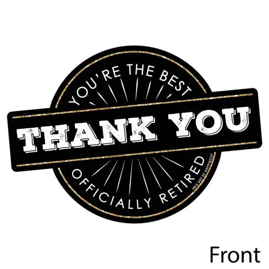 Big Dot of Happiness Happy Retirement - Shaped Thank You Cards - Retirement Party Thank You Note Cards with Envelopes - Set of 12 {4}