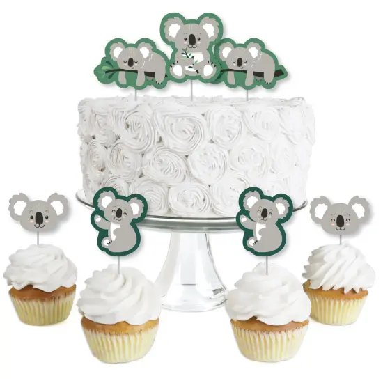 Big Dot of Happiness Koala Cutie - Dessert Cupcake Toppers - Bear Birthday Party and Baby Shower Clear Treat Picks - Set of 24 {1}